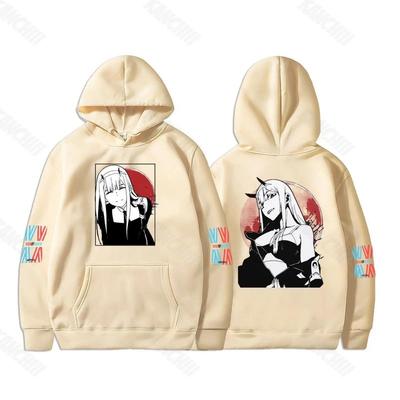 Anime DARLING in The FRANXX Moletons Masculinos e Femininos Harajuku Pulôver Street Wear Unissex Outono Inverno Suéter Peluciado