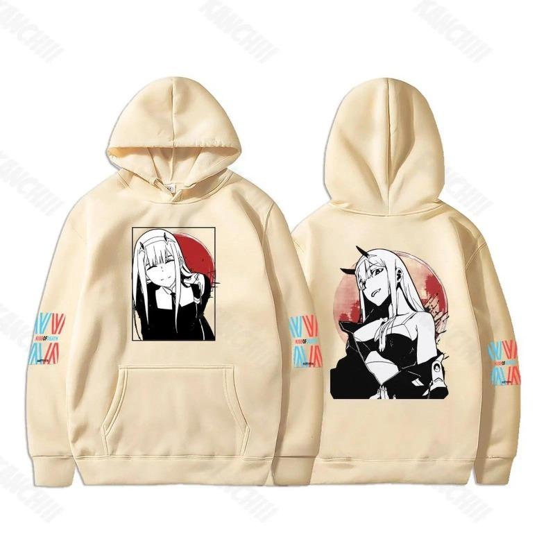 Anime DARLING In The FRANXX Hoodies Men and Women Harajuku Pullover Street Wear Unisex Autumn Winter Plushed Sweater