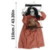 Decoraciones de Halloween Aterradoras Muñeca Fantasmal Oscilante Activada por Sonido con Ojo Luminoso para Jardín Patio Interior y Exterior