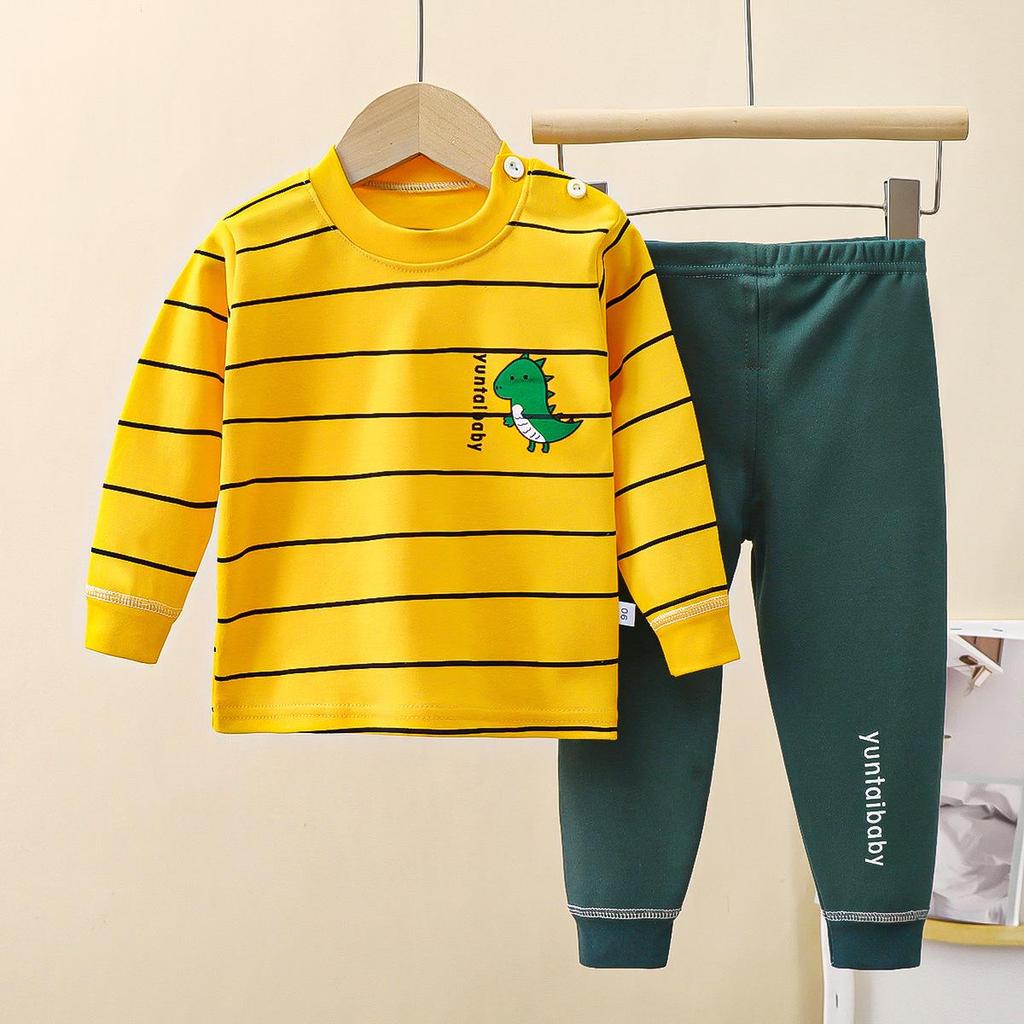 Kids' Pure Cotton Underwear & Homewear Set - Boys & Girls Autumn Cartoon Clothes & Trousers