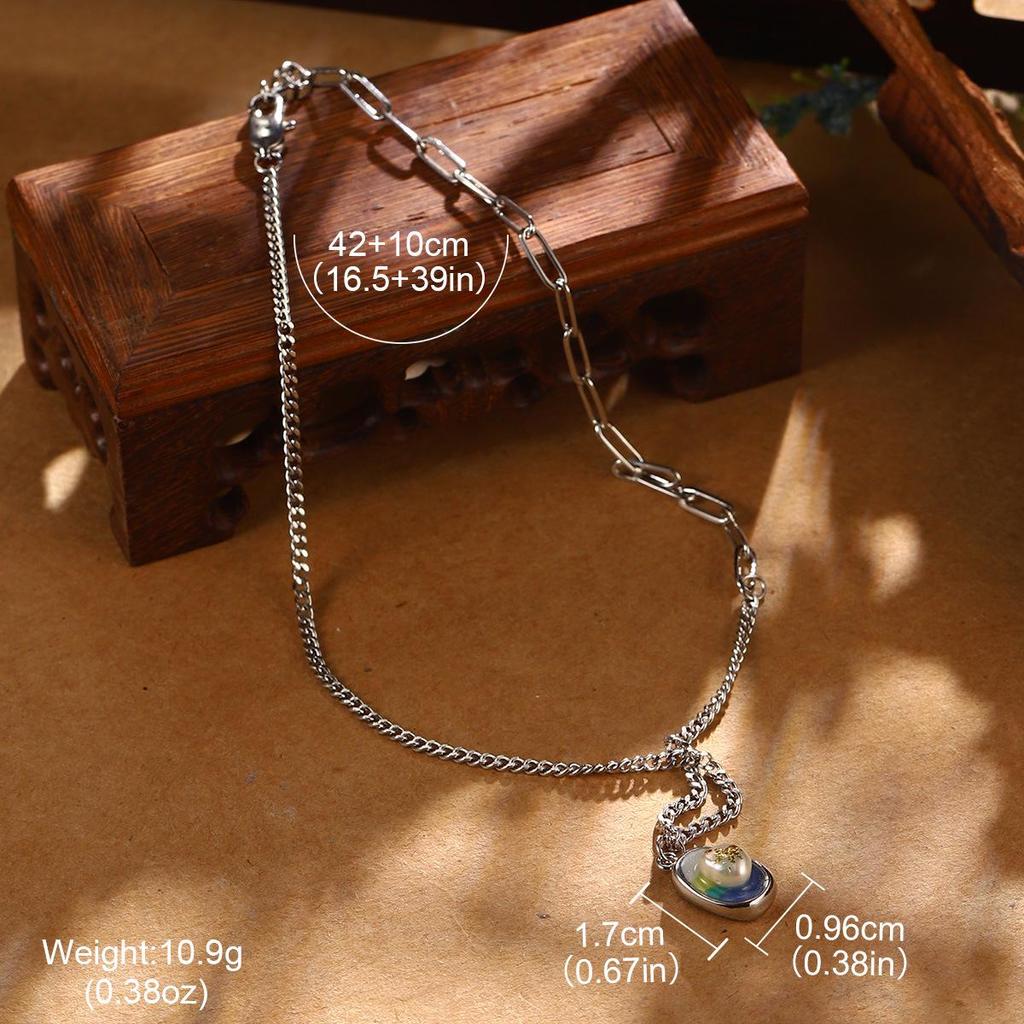 Pearl Flower Butterfly Oil Painting Necklace: Elegant Chinese Summer Jewelry for Women