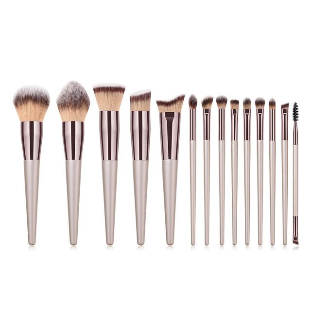 4/9/10/14PCS Makeup Brushes Champagne Gold Handle Foundation Concealer Blush Brush Eyeshadow Eyebrow Brush Beauty Tools