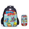 Mochila Escolar Super Zings Unissex Simples Mochila Casual para Estudante + Estojo - Conjunto de Duas Peças