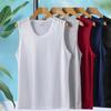2026 Men Tank Tops Mesh Hollow Out Solid O-Neck Sleeveless Streetwear Male Vests Transparent Summer Fashion Men Clothing