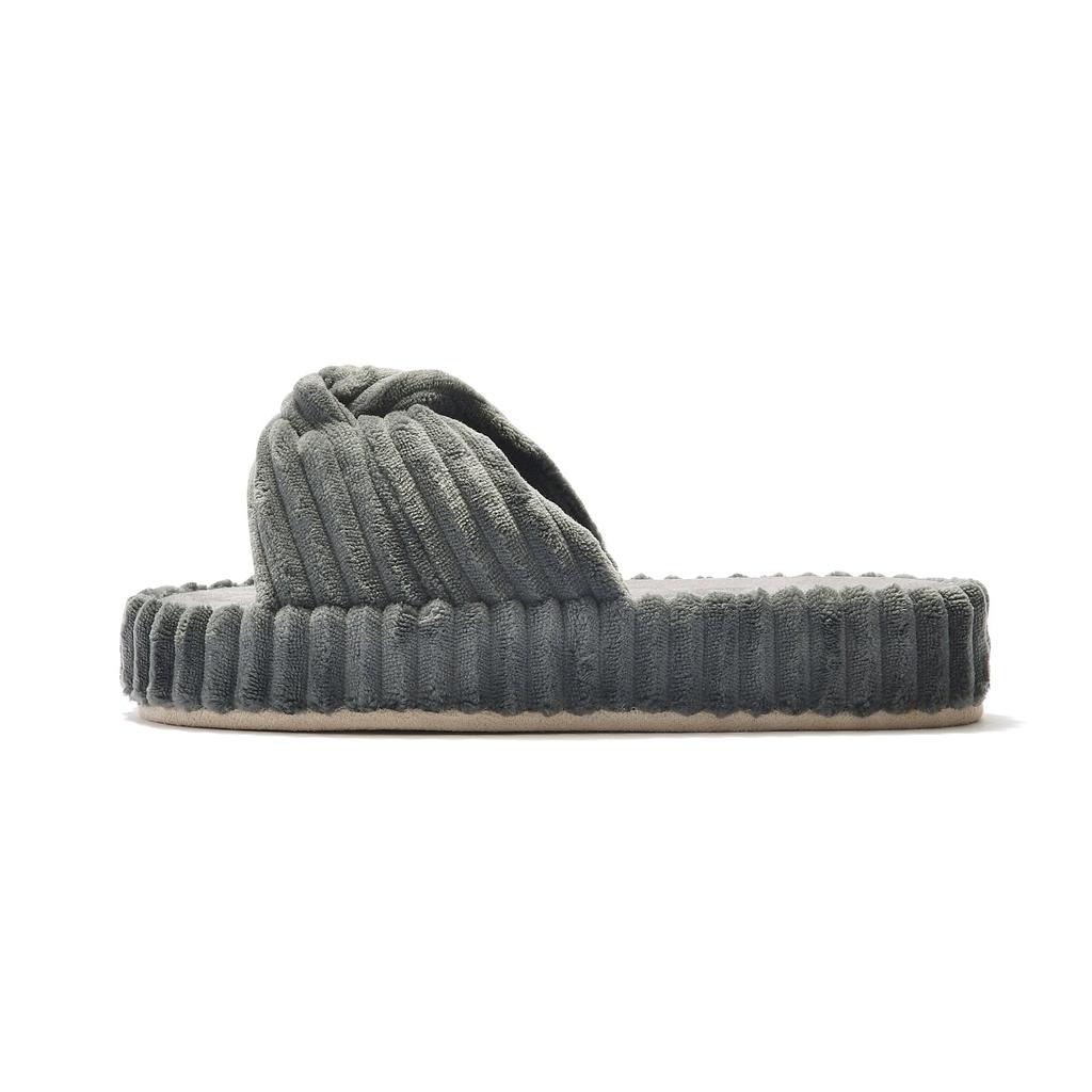 Francfranc Wide Ribbed Room Gray Shoes,