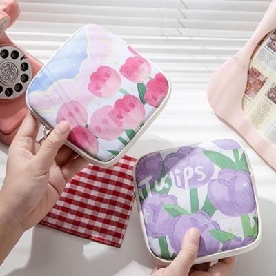 Portable Sanitary Pads Bag Large Capacity Waterproof Coin Purse Multi Function Earphones Data Cable Storage Period Bag for Women