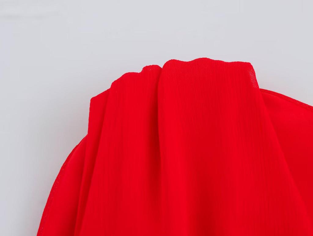2025 Spring Asymmetrical Chiffon Dress - Elegant European & American Fashion for Women