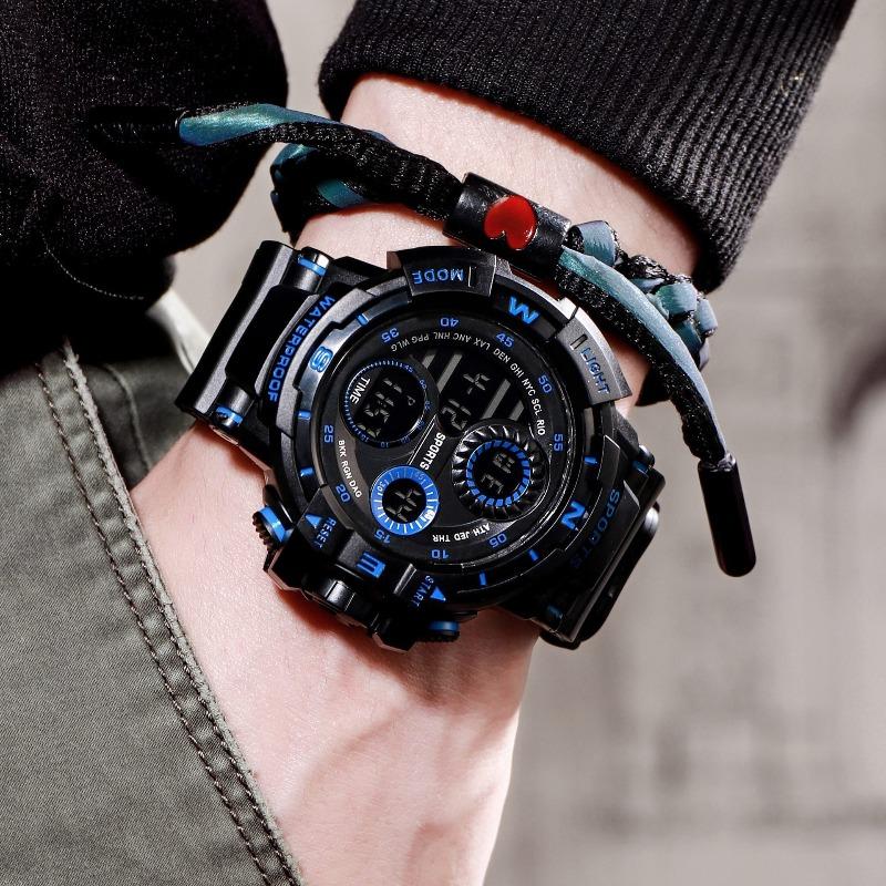 New Men's Single Display Electronic Digital Function Luminous Waterproof Sports Trend Watch