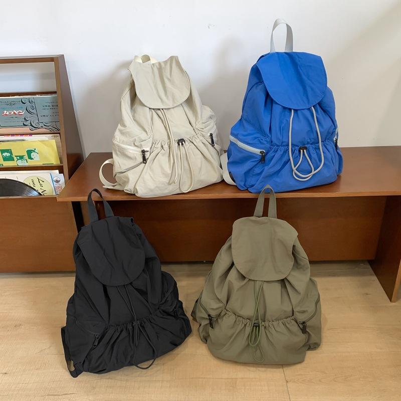 Schoolbag Backpack Large Capacity Drawstring Design Leisure Travel Backpack Lightweight Male and Female College Student School Bag Drawstring Bundle