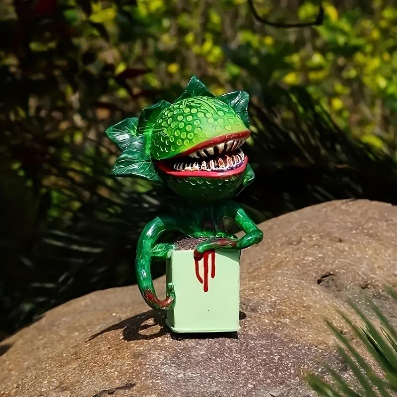 1 Pezzo Decorazione Horror di Halloween Fiore Cannibale Ornamento in Resina Giardino Pianta Carnivora Artigianato Paesaggi Domestici