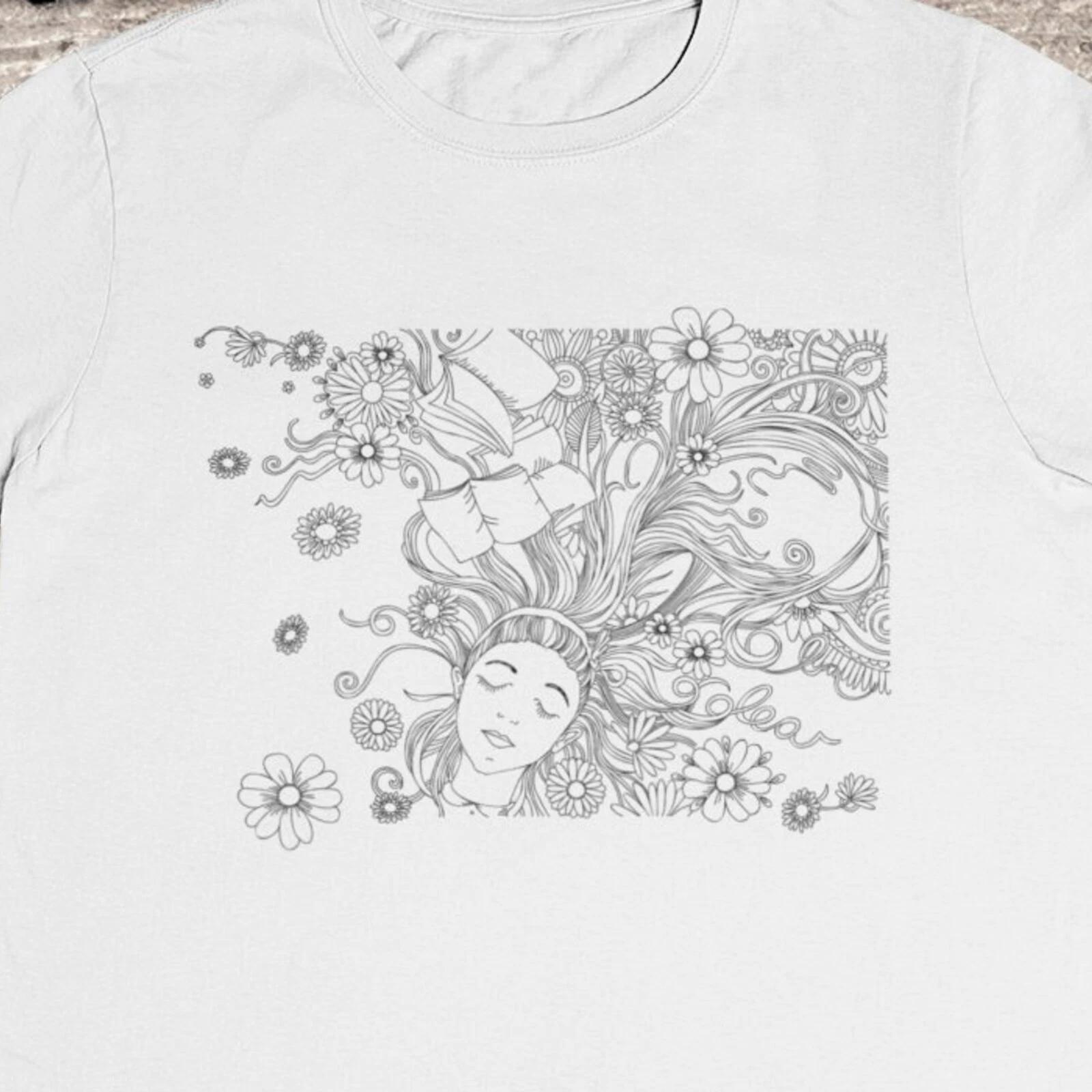Men s and Women s T-shirts Flower Girl T shirt / Hippie T shirt / Flower Hair / %100 Cotton XXL
