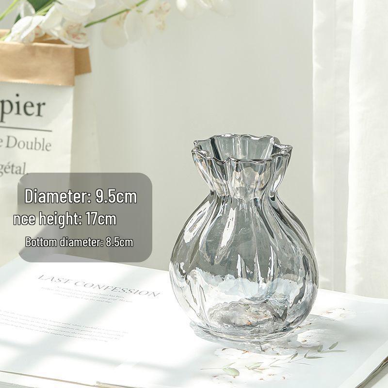 Internet Celebrity Style Transparent Glass Vase for Hydroponic Flower Arrangements - Gypsophila Display for Living Room or Dining Table