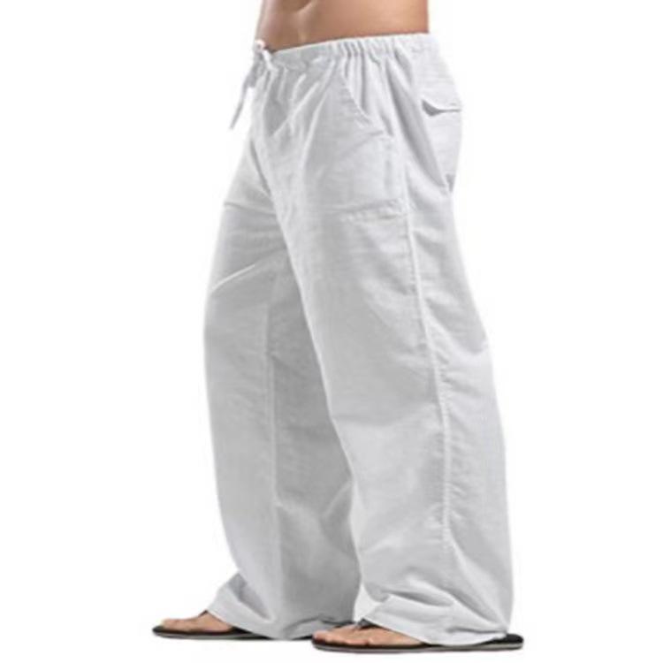 Men’s Plus Size Linen Long Pants with Pockets - Loose, Breathable, Comfortable 