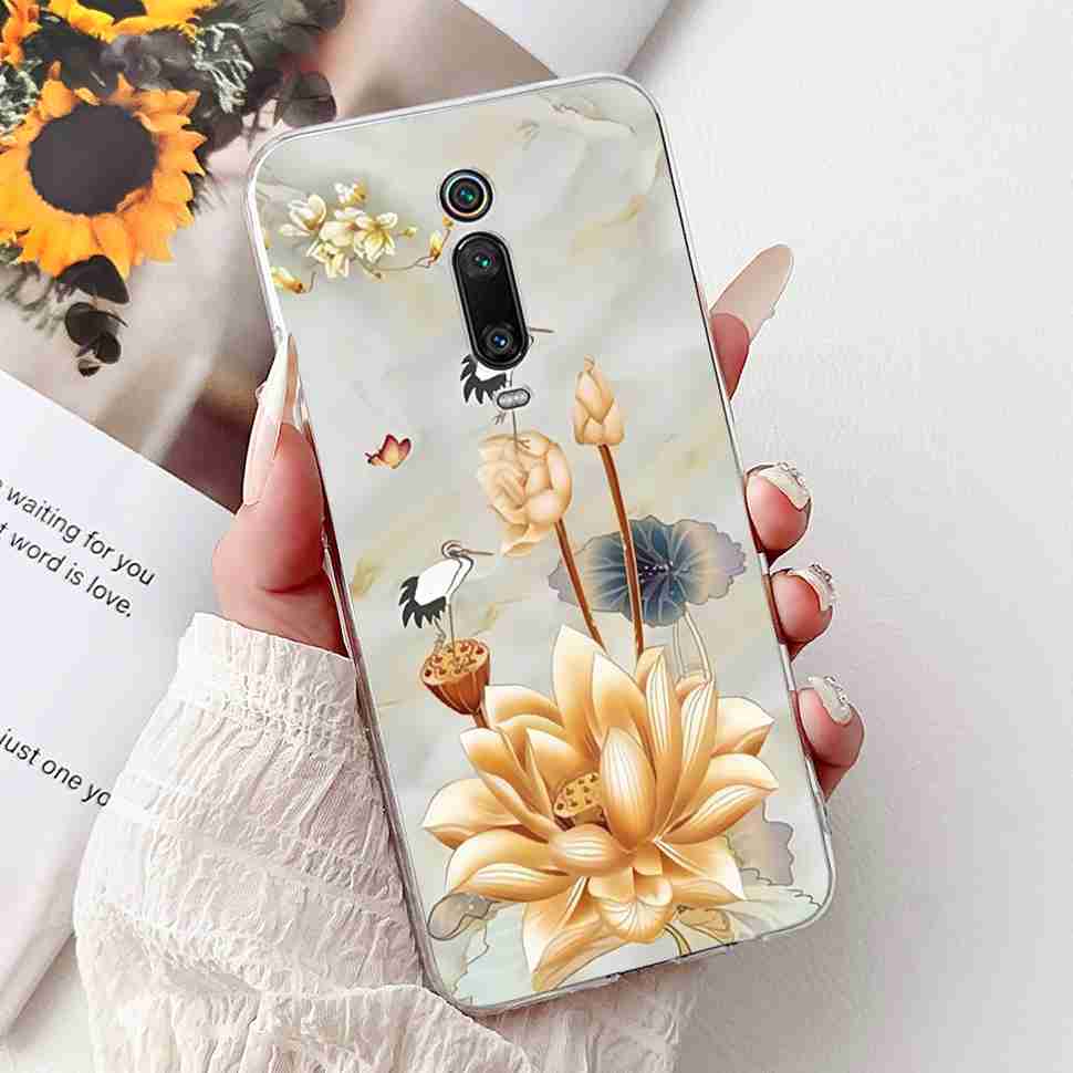 For Xiaomi Mi 9T M1903F10G Case Fashion Painting Soft Silicone TPU Cover For Xiaomi Mi 9T Mi9t 6.39" Flower Girl Phone Casing
