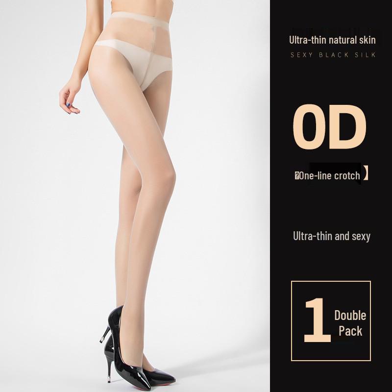 Women's 0D Anti-Snag Durable Sheer Black Stockings, Non-Slip and Sexy Pantyhose