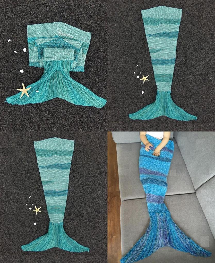 Acrylic Striped Mermaid Blanket For Home Office And Lounge Decor