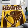 Hawthorn Hawks Print Flaneldecke, Hohe Qualität, Bequem für alle Jahreszeiten, Heimdekoration, Wärme und Komfort, Perfekt für Weihnachtsgeschenke