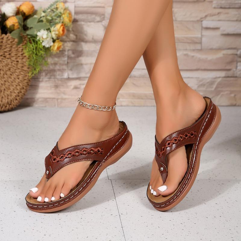 Women's shoes summer new sandals large size hollow rhinestone thick bottom toe cool slippers women