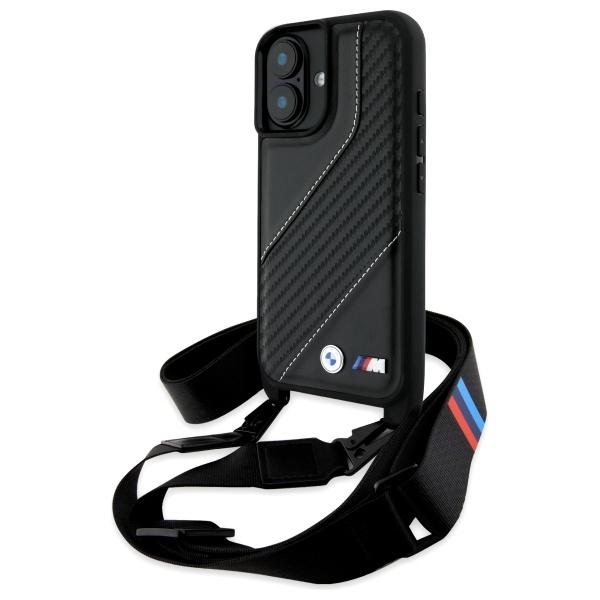 Bmw Bmhcp16S23Pscck Iphone 16 6.1       Czarny/Black Hardcase M Edition Carbon Stripe & Strap