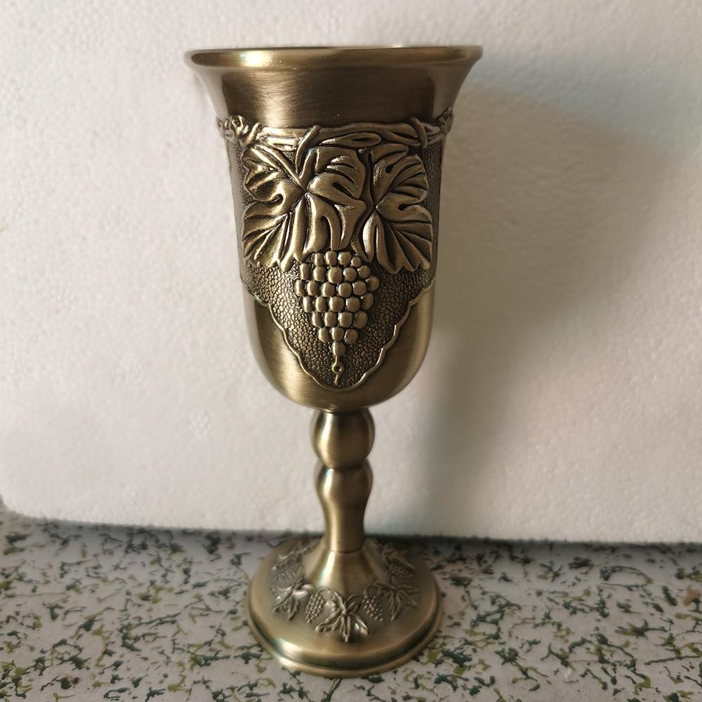

Wine Glass European Retro Liquor Glass Alloy Goblet Antique Alcohol Set Wine Cabinet Home Decoration Ornaments Bronze Wine Cup
