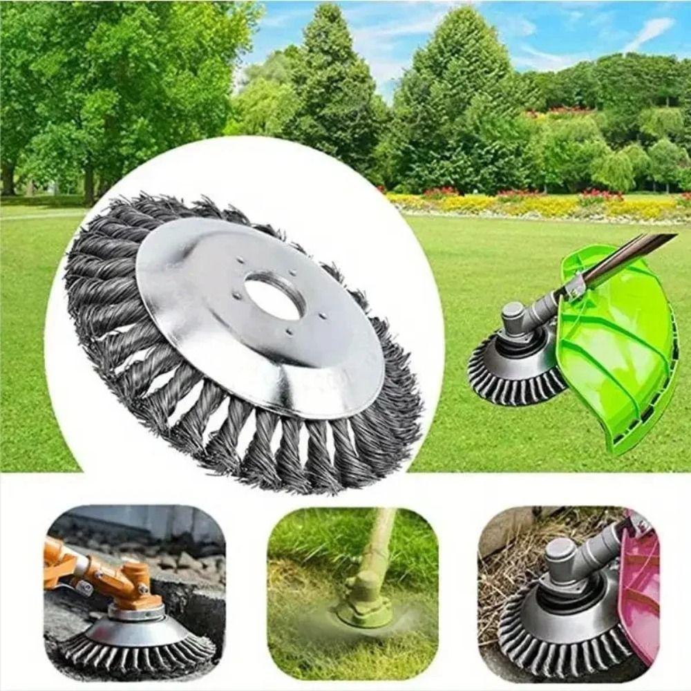 Round Weed Brush Cutter Head Knotted Steel Wire Weed Trimmer Disc Grass Trimmer Head Garden Use