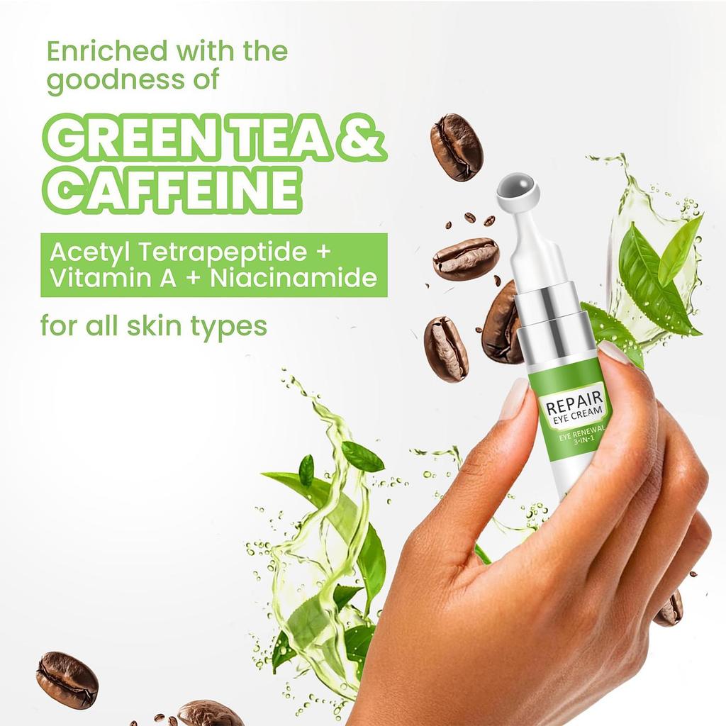 Green Tea Repair Eye Cream-Tightens Skin, Reduce Fine Lines & Dark Circles Under Eyes-Suitable For All Skin Types, 15ml