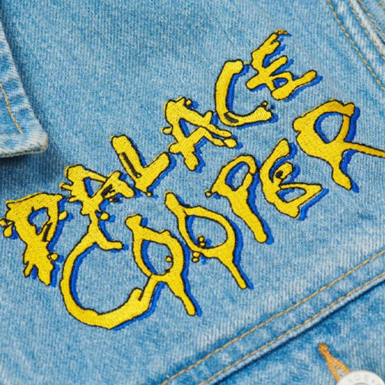 Palace Graphic Print Denim Vest Unisex Tops Blue P20D021