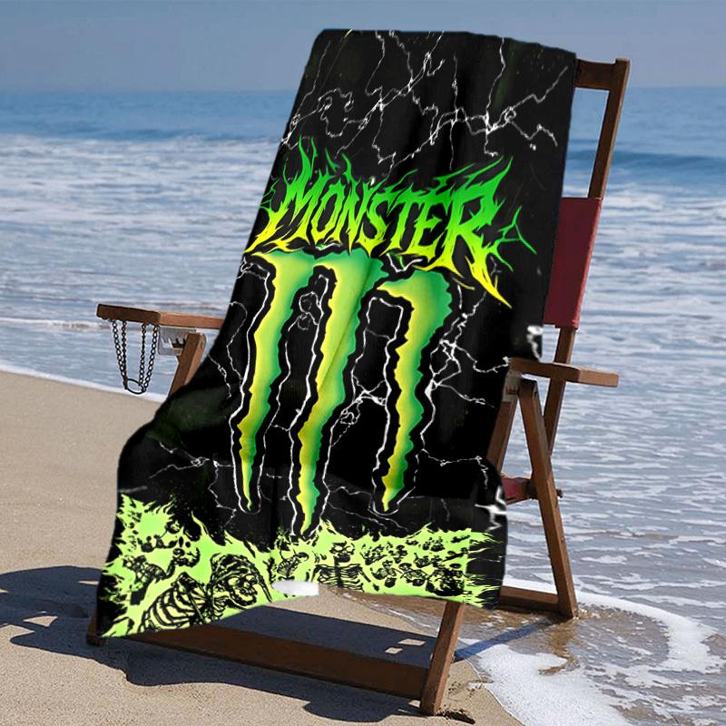 Beweis Strandtuch mit Monster Energy LOGO Muster - weich, saugfähig, schnelltrocknend, maschinenwaschbar - perfekt zum Schwimmen, Camping, Baden