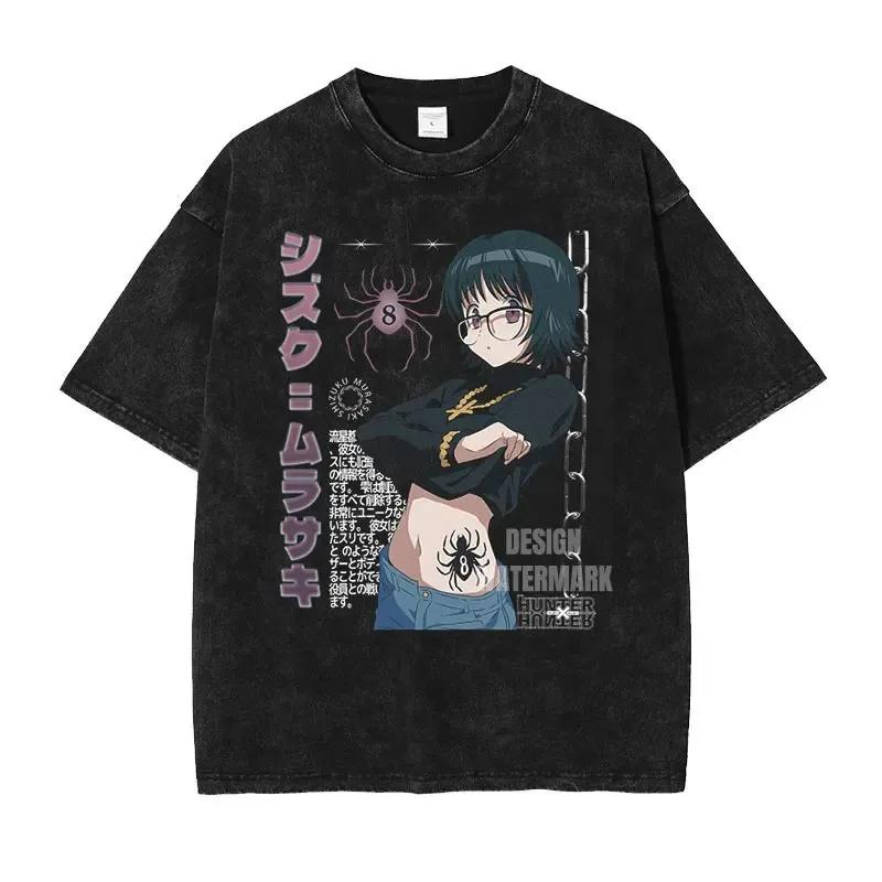 Japanese Hot Anime H-Hunter X H-Hunter TShirt Oversized Vintage Washed High Quality Hot Product Unisex Sweatshirt Sports Graphic S