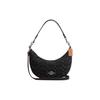 Aria 26 Gold Label Classic Monogram Hardware Zipper Closure Denim Crescent Shoulder Bag Medium Women Shoulder Bag Black CP100-SVBK