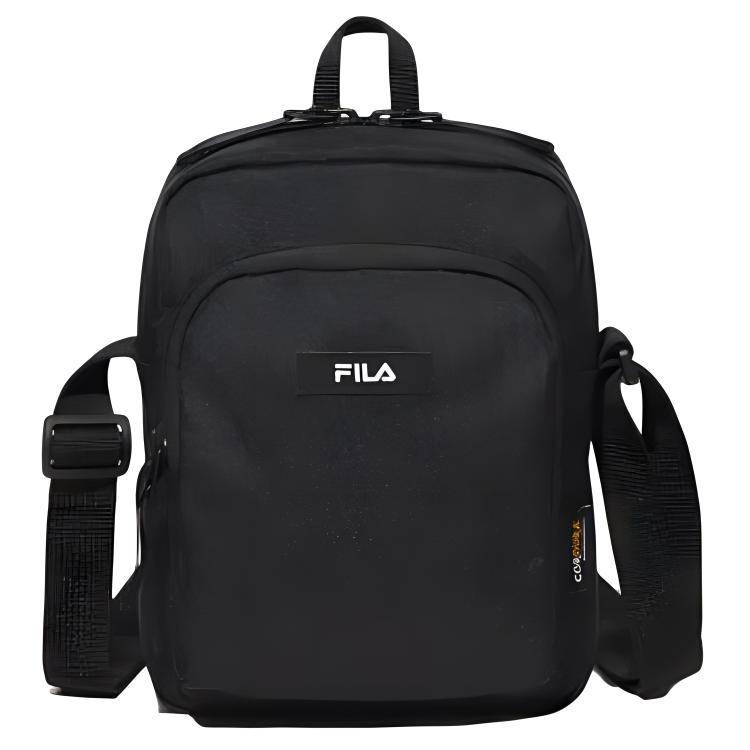 FILA Essential Casual Versatile Zipper Shoulder Crossbody Bag Mini Unisex bags Black FS3BCG3331XBLK Black,Mini