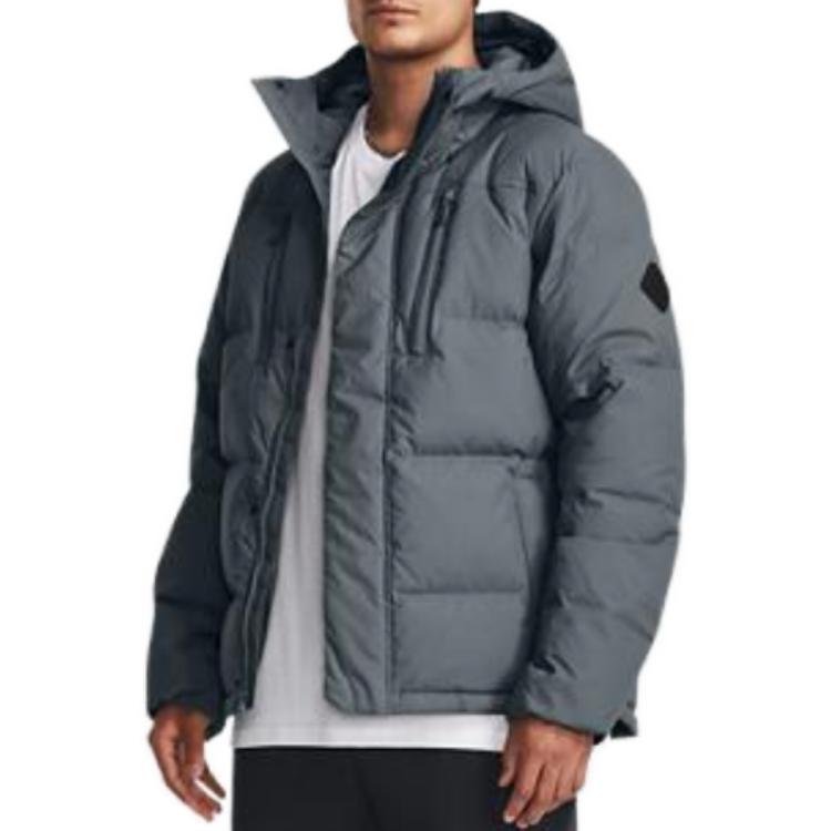 Under Armour Thick Hooded Jacket Men Tops Gray 1378830-002