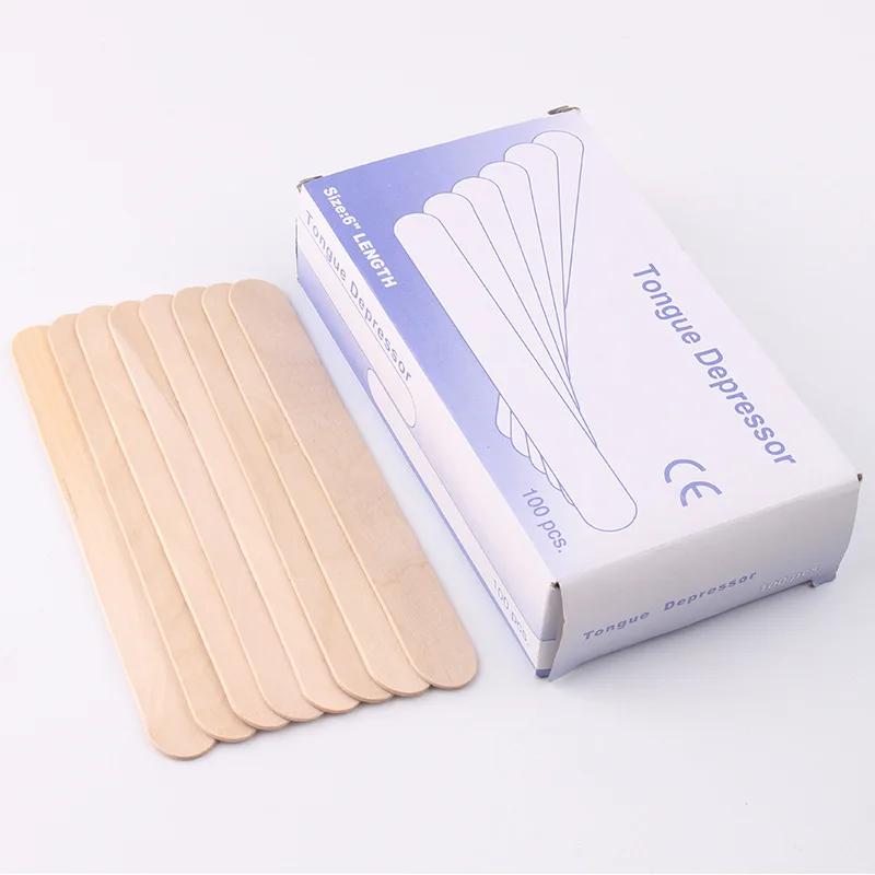 Disposable Wooden Waxing Wax Spatulas 6" Hair Removal Stick Applicators Professional Facial Spa Tongue Depressor Tool