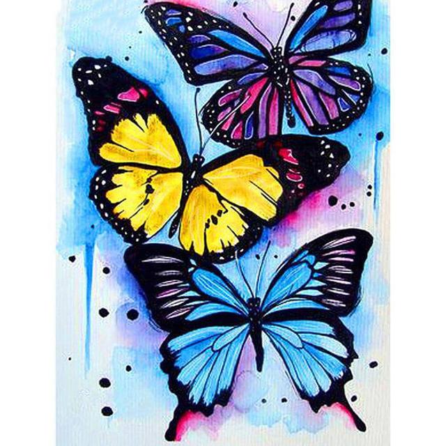 5D DIY Diamond Painting Kit Colorful Butterflies Flying Diamond Embroidery Rhinestones Decorations for Home