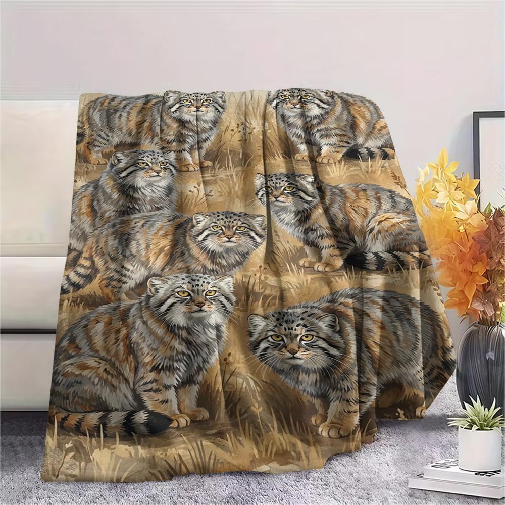 1PC Natural Decoration Print FlAannel Blanket, High quality Comfortable for All Seasons, Home Decor, Warmth and Comfort