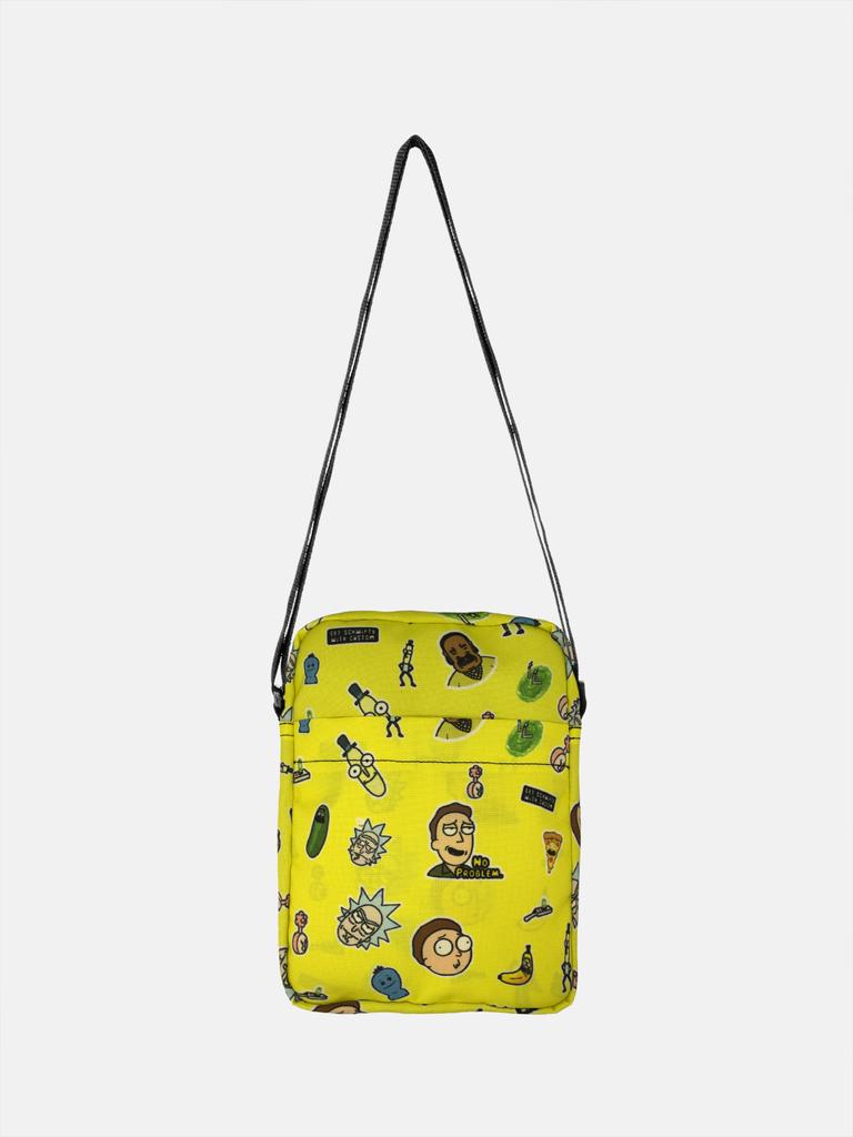 Borsa a tracolla casual da uomo Custom Wear 2.0 Rick and Morty gialla