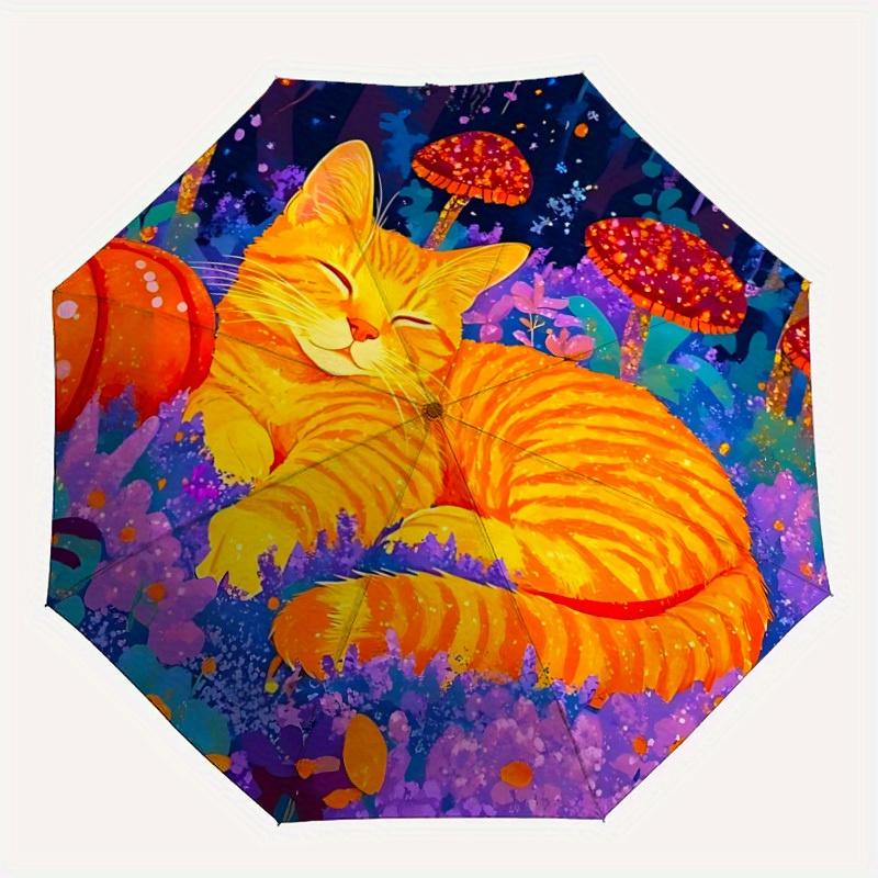 1pc Fantasy Forest Cat Automatic Open/close, All-Season Portable Folding Umbrella for Friends, Travel, Everyday, Events  yy250812225