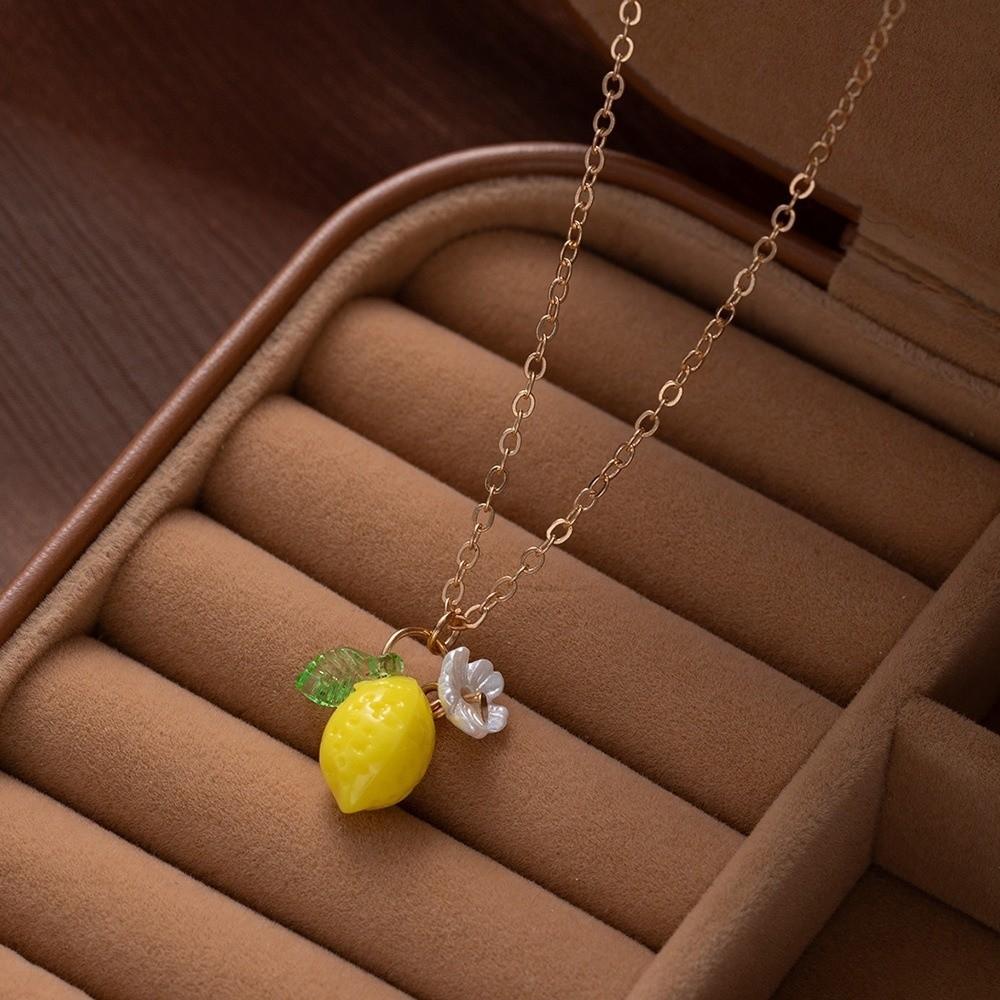 Acrylic Lemon Shaped Necklace Sweet Fruit Hooks Earring New Dangle Earrings  Party
