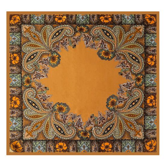 Headscarf Paisley Pattern Large Square Scarf Smooth Imitation Silk Fabric Turban
