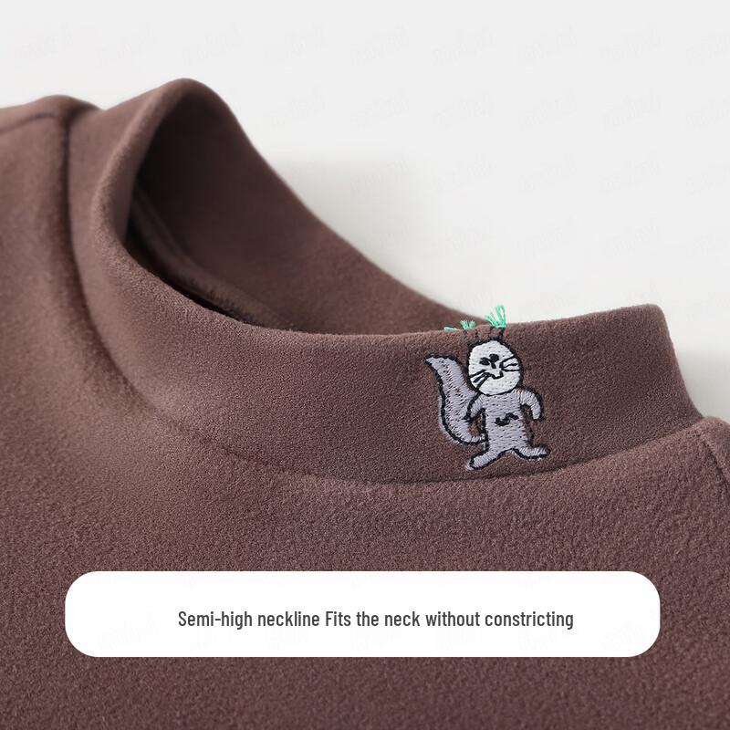 MQDMINI Kids' Anti-Static Antibacterial Mock Neck Long-Sleeve T-Shirt