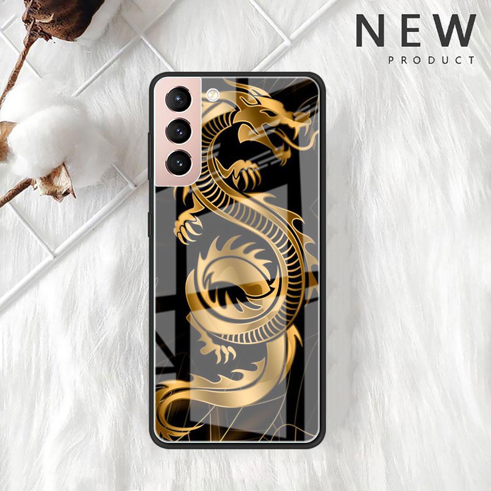 

Стеклянный чехол с изображением дракона для Samsung Galaxy S22 S20 FE S21 Plus, чехол для телефона S10 5G S9 Note 20 Ultra 10 Lite Shell Samsung S22 Ultra 5G