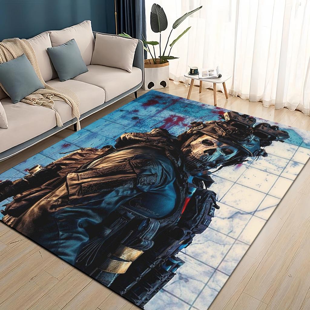 COD 27 Style New Call of Duty Ghost Simon Gun Games Carpet Rug for Living Room Bedroom Home Sofa,Kids Play Non-slip Floor Mat