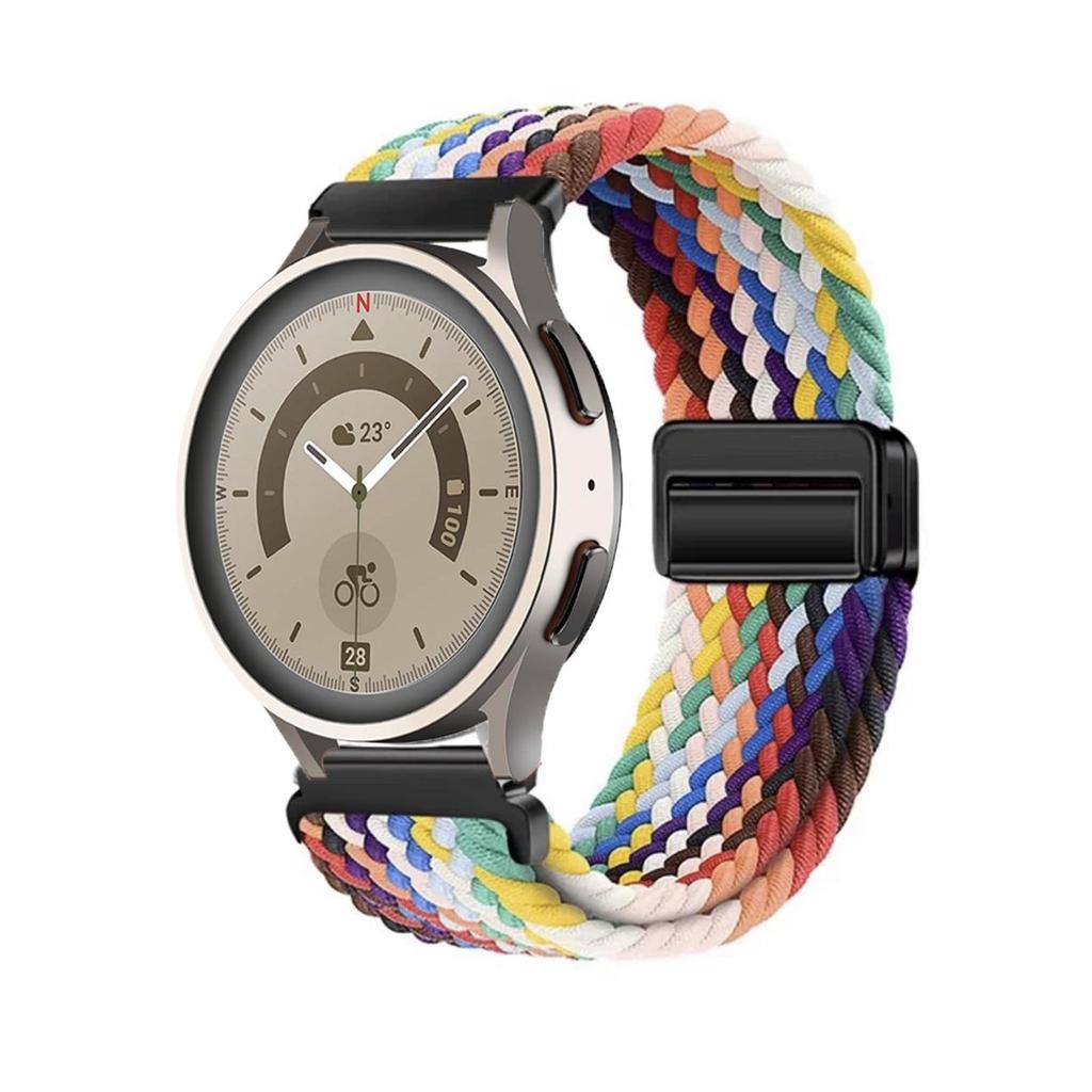 Pulseira Magnética de Nylon Trançado Compatível para Huawei GT4 & Samsung Watch6 (20mm/22mm)