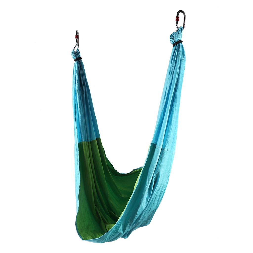 Aerial   Fitness Hanging Grip Inversion Trapeze Swing Sling Hammock(Blue Green)