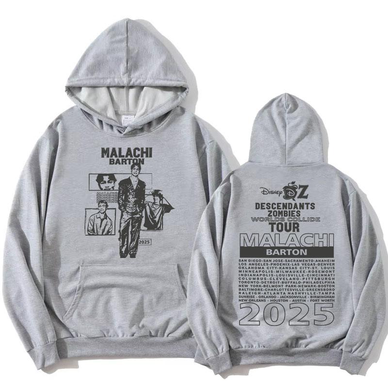 Actor Malachi Barton Hoodies Zombies Worlds Collide Tour 2025 Sweatshirts Fashion Unisex Streetwear Long Sleeve Women Pullovers