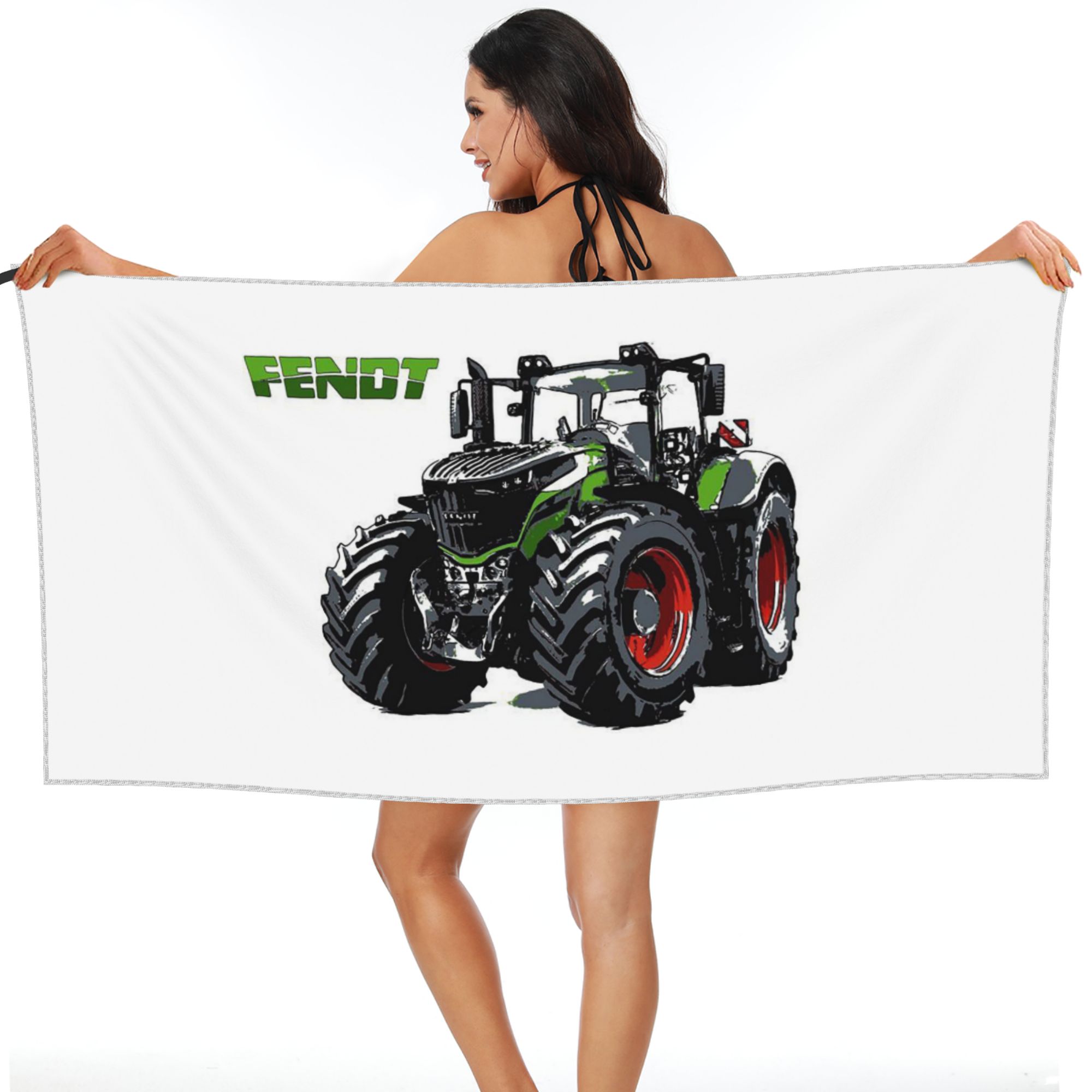 Lang Pattong White Fendt Tractor Beach Towel Soft Microfiber Quick Dry Absorbent Quick Towels For Bath