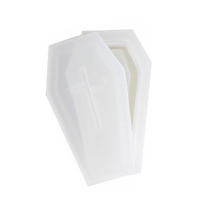 Ghosts and Coffin Silicone Mold Halloween Candle Mold Non-stick Easy to De-mold for DIY Candle Plaster Halloween Decor