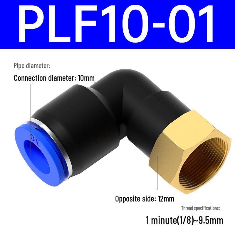 Pneumatischer L-förmiger 90° Luftschlauchverbinder Winkelstück Düse PLF6-01/8-02