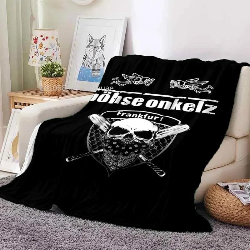 Germany Bhse Onkelz Flannel Throw Blanket Lightweight  Warm Perfect for Sofa Bed Office Car or Knee Pads