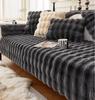 Black Bubbles Plush Sofa Cushion Couch Covers Solid Color Winter Thicken Sofa  Towel L Corner Soft Slipcovers Living Room Decor
